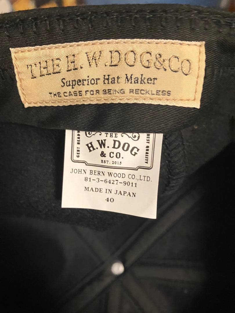 H.W. DOG & CO. ブラックキャスケット サイズ40