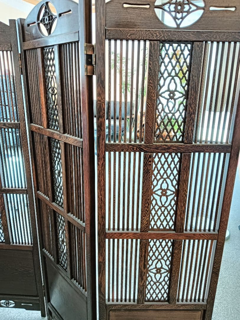 ANNE様確認用　　　　透かし彫り 衝立 4枚 間仕切り パーテーション