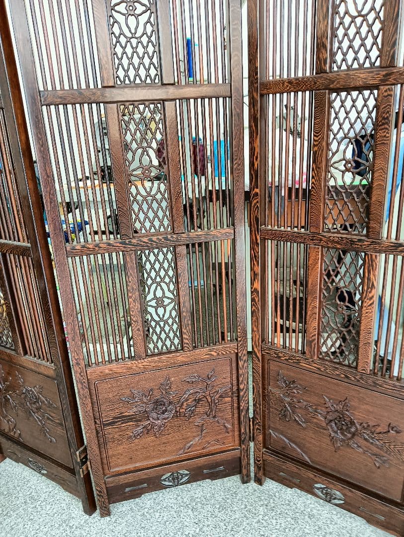 ANNE様確認用　　　　透かし彫り 衝立 4枚 間仕切り パーテーション