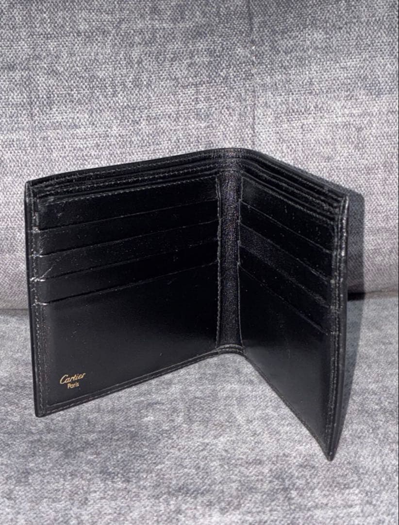 Cartier カルティエ パシャ レザー 二つ折り 財布 ブラック #s17