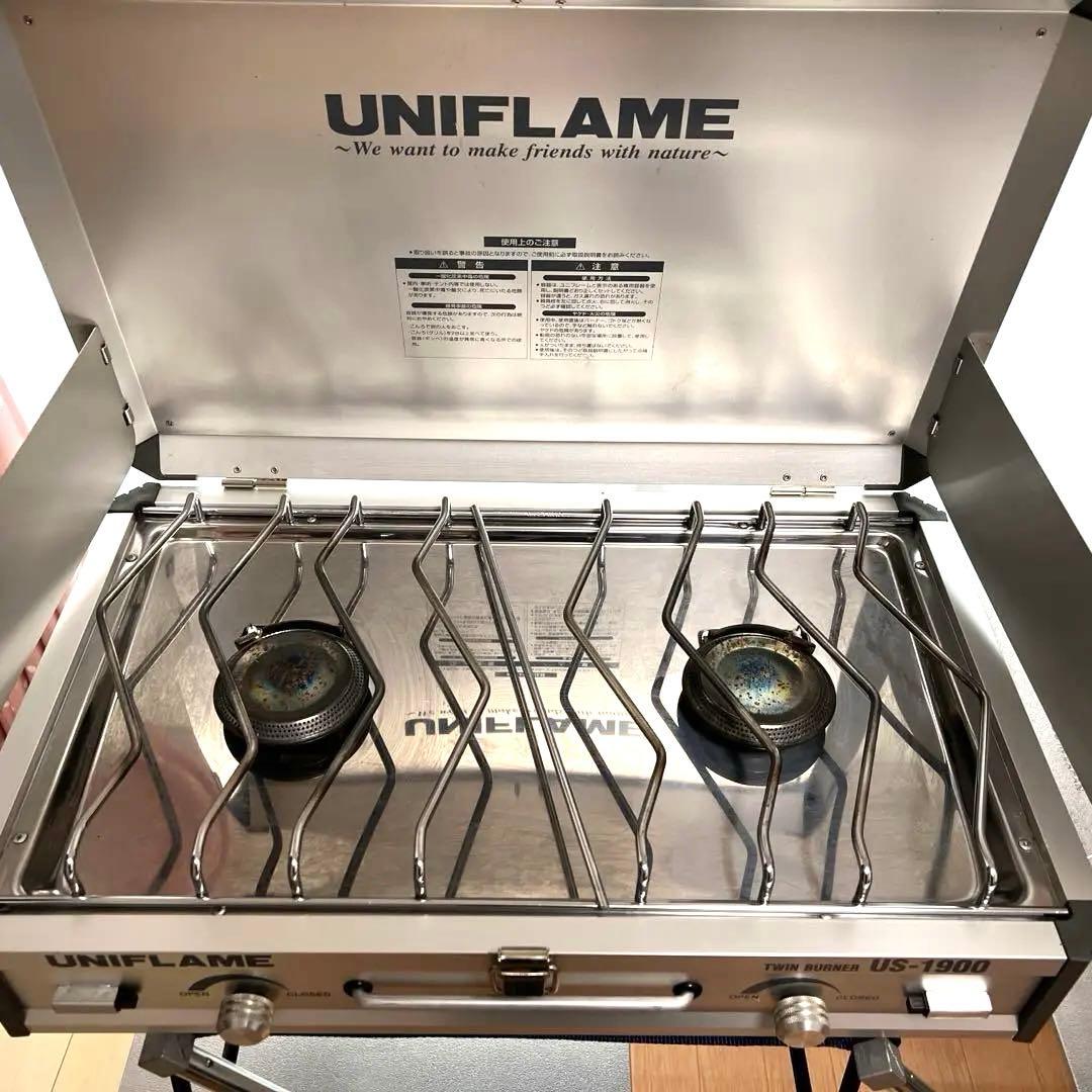 UNIFLAME ツーバーナーコンロ US-1900スタンド&専用バッグセット