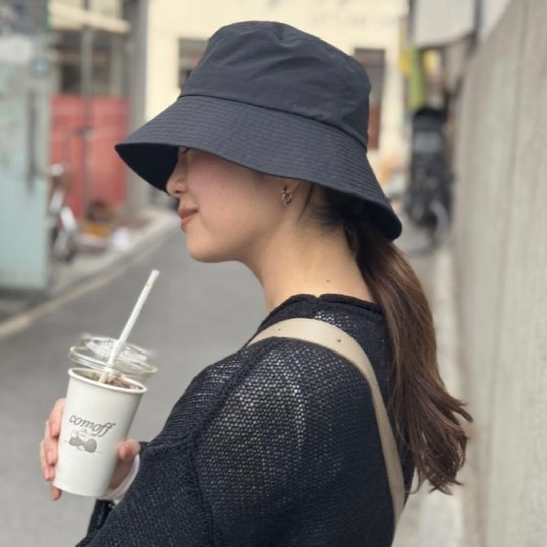 【OUR 】前後で使える2WAYバケットハット（撥水） ブラック