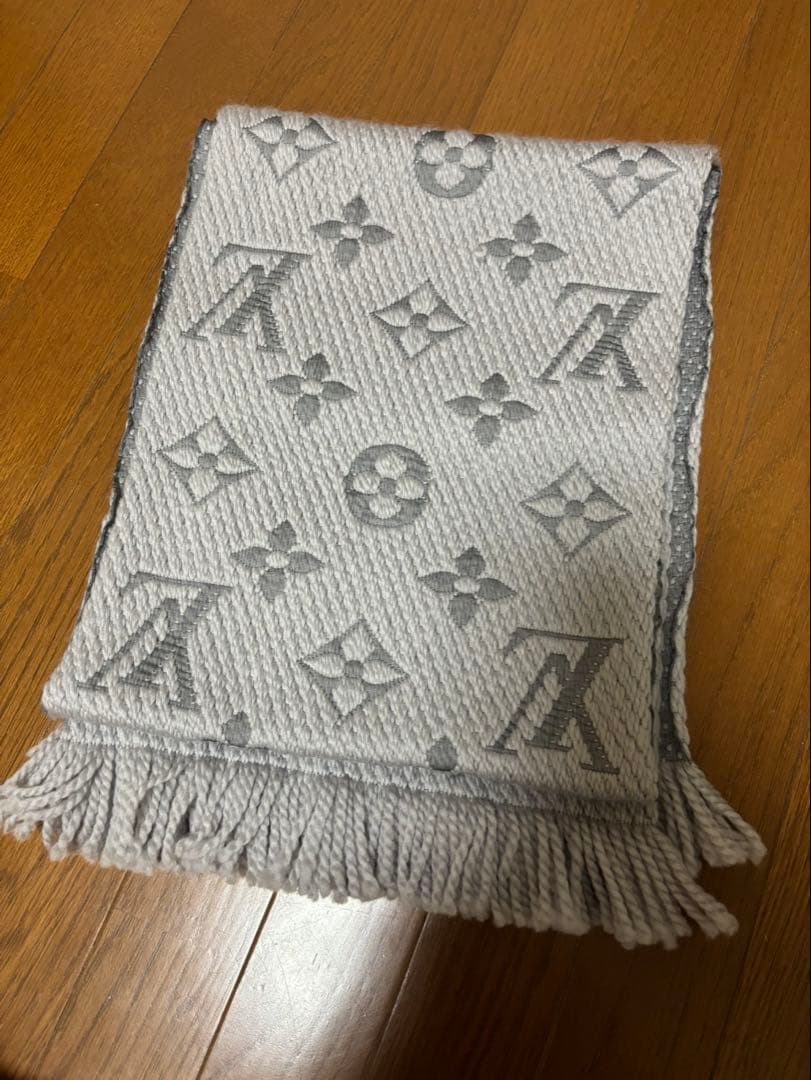 Louis Vuitton グレー マフラー ウール カシミヤ