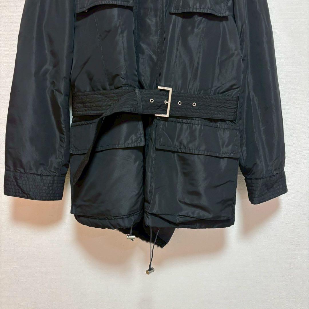 GIANFRANCO FERRE ベルト付きコート 黒 ブラック 42 アウター