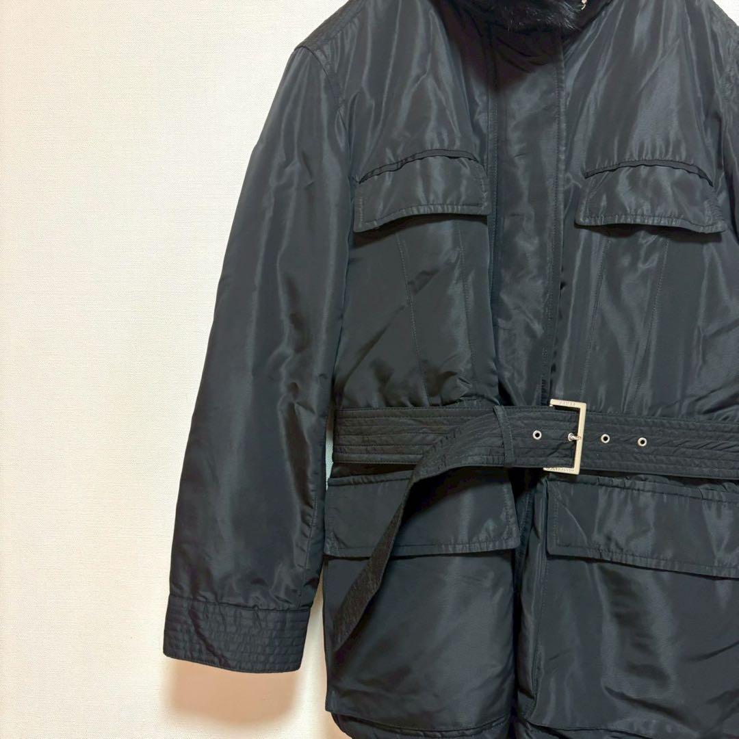 GIANFRANCO FERRE ベルト付きコート 黒 ブラック 42 アウター