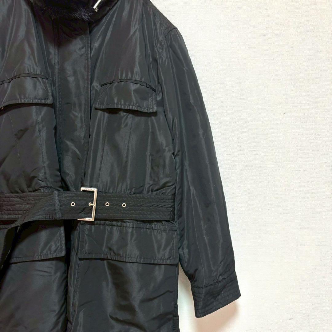 GIANFRANCO FERRE ベルト付きコート 黒 ブラック 42 アウター