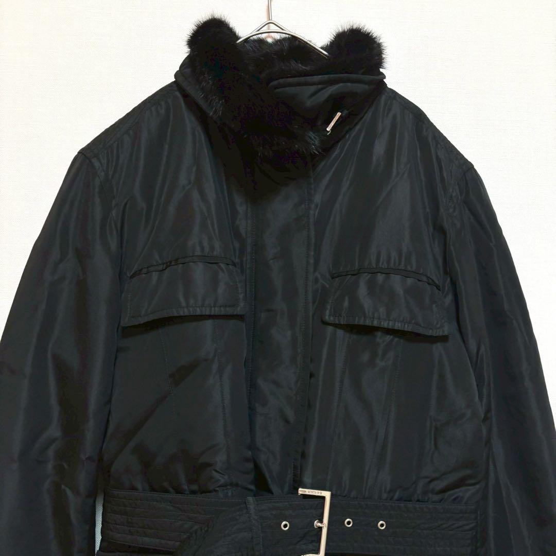 GIANFRANCO FERRE ベルト付きコート 黒 ブラック 42 アウター