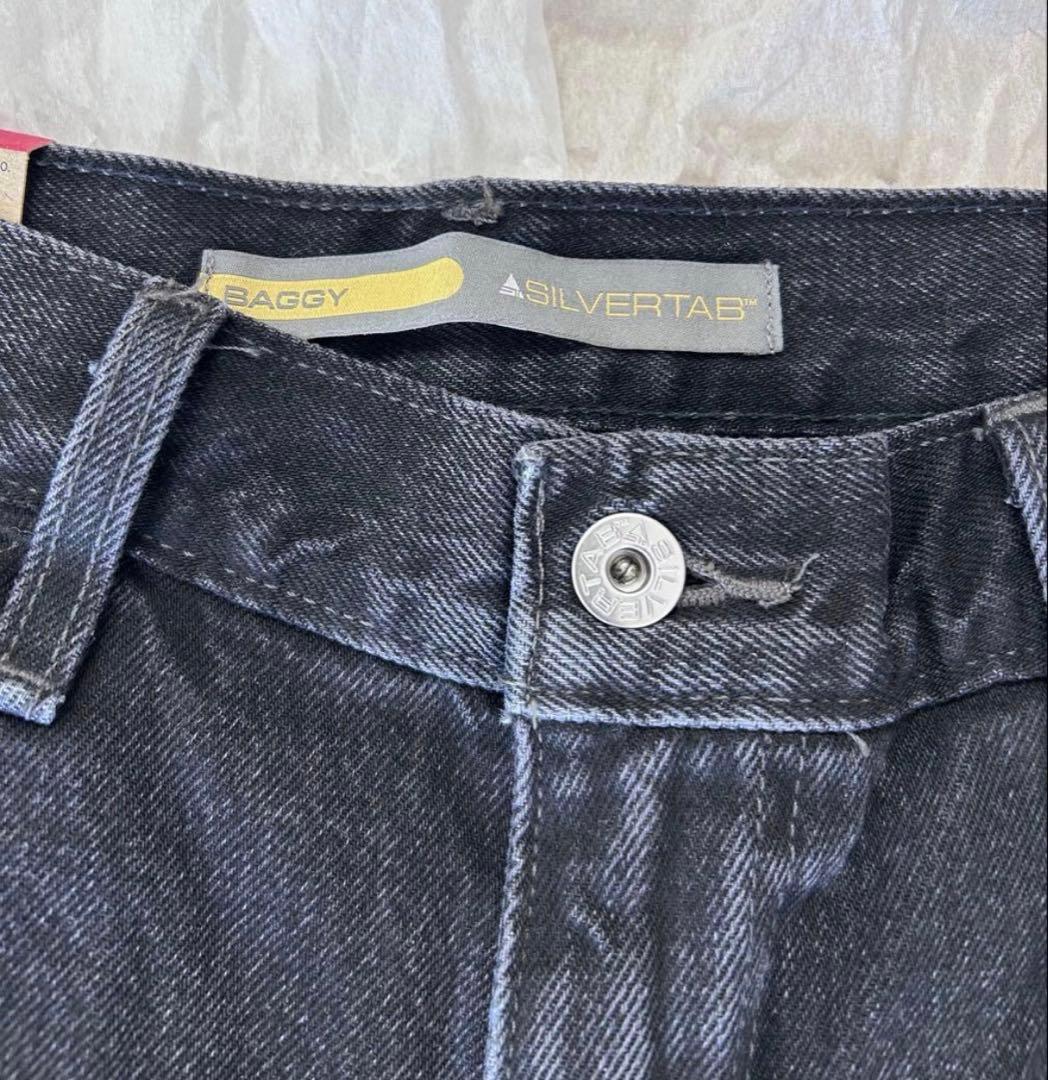 LEVIS SILVER TAB デニム バギー 34L30 ブラックデニム