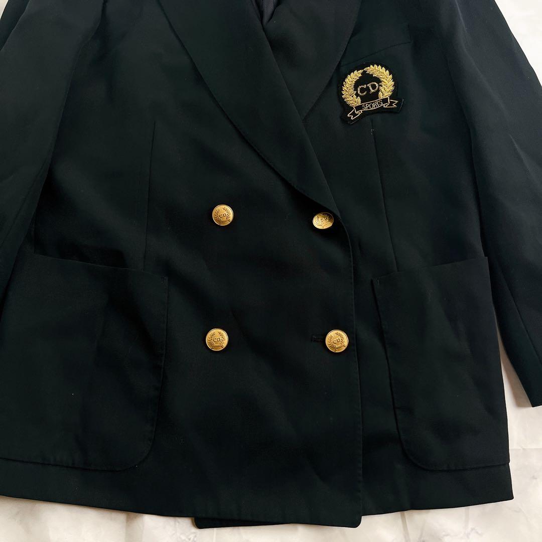 極美品✨Dior 紺ブレ XL相当 テーラード ジャケット ダブル ワッペン