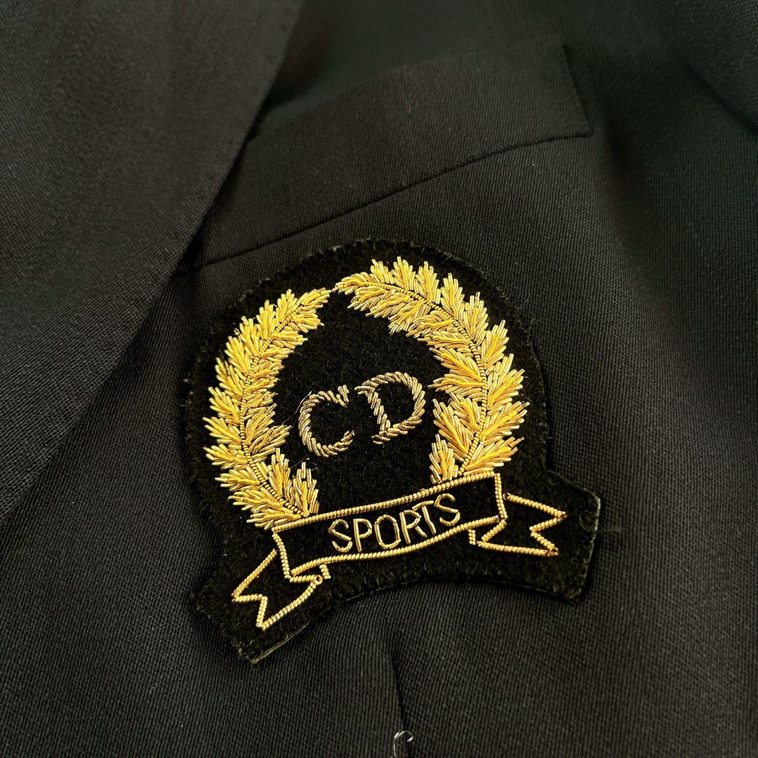 極美品✨Dior 紺ブレ XL相当 テーラード ジャケット ダブル ワッペン