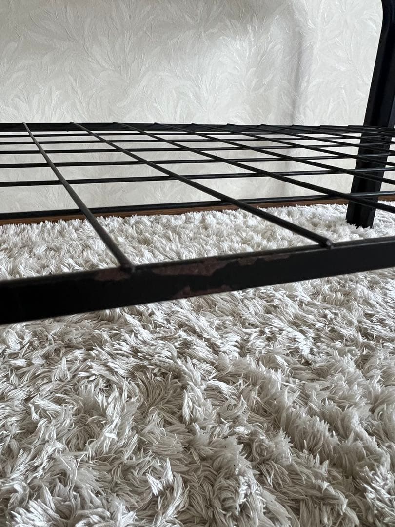 80's 90s アイアンフレーム 長方形 ガラスローテーブル 昭和レトロ