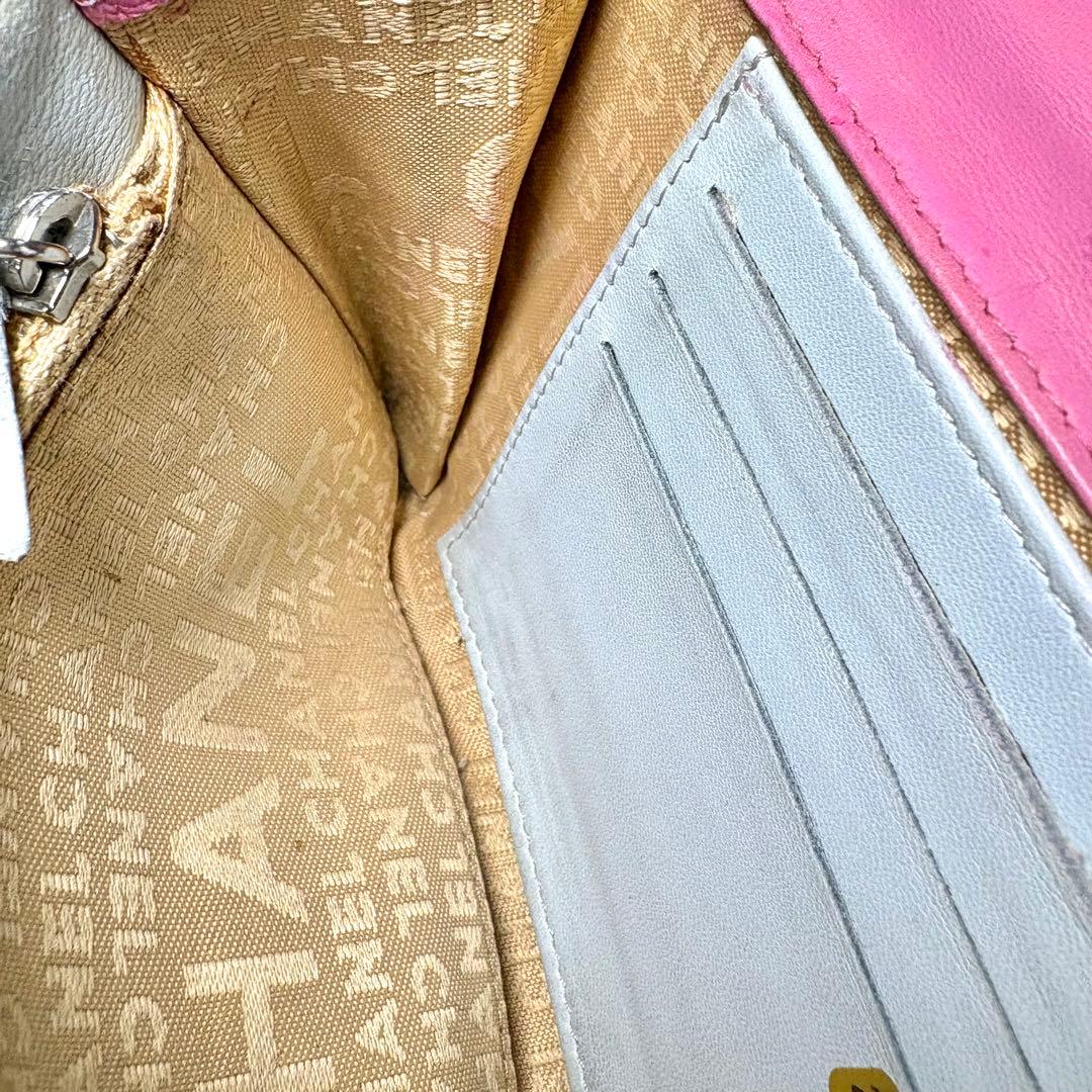 ♡5.4万→♡シャネル 財布 アイコン ピンク ラムスキン ギャランティーカード