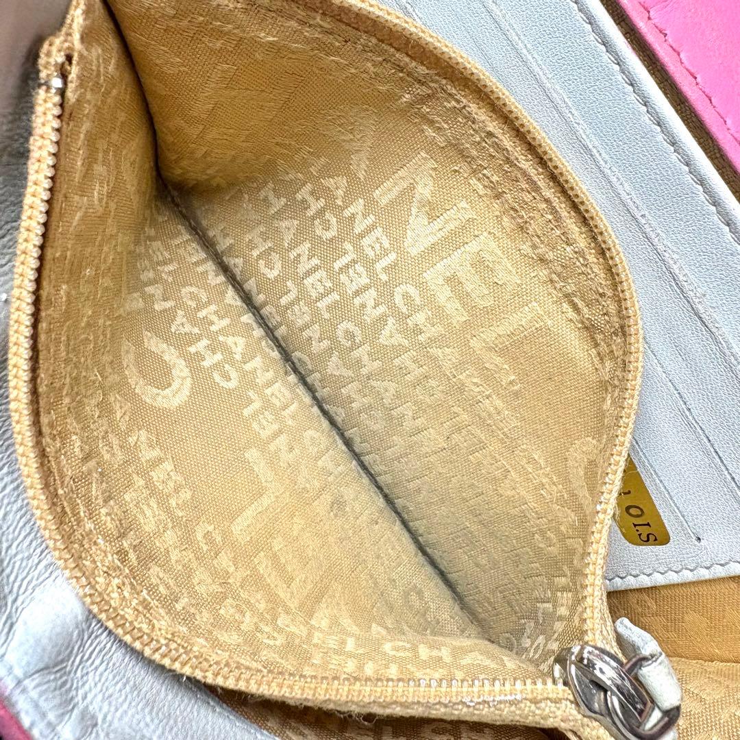 ♡5.4万→♡シャネル 財布 アイコン ピンク ラムスキン ギャランティーカード