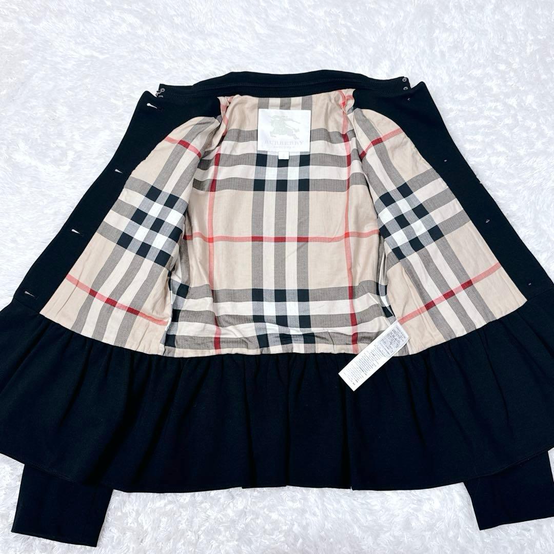 【美品】BURBERRY ノバチェック ショートコート ブラック 薄手 トレンチ