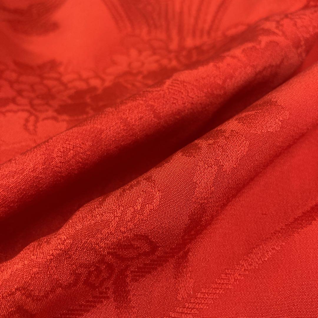 ◎mk-1088　アンティーク　振袖用　襦袢　赤　5-1