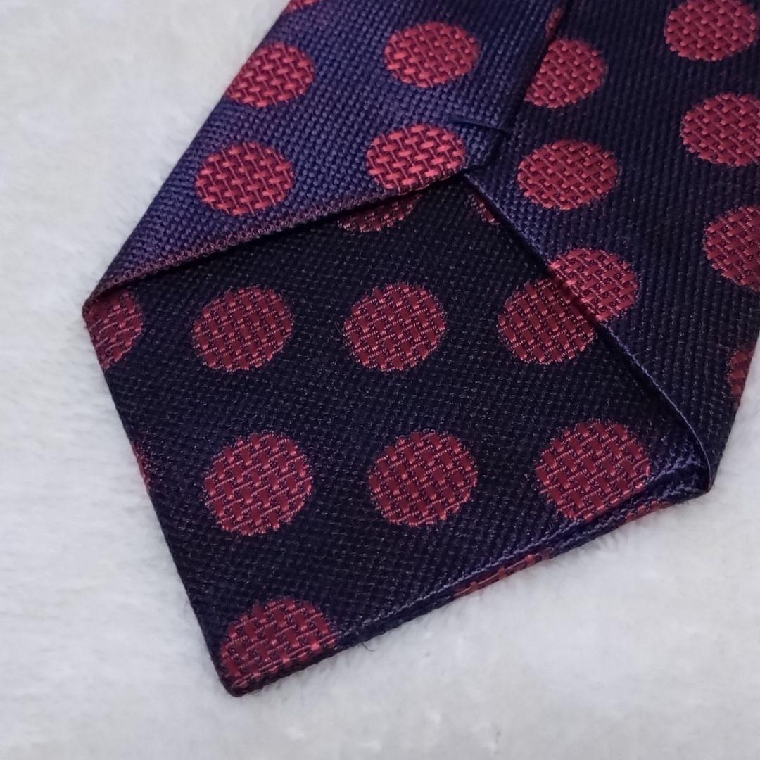 ■コムデギャルソンオムドゥ　ネクタイ パープル　赤ドット　紫　レッド