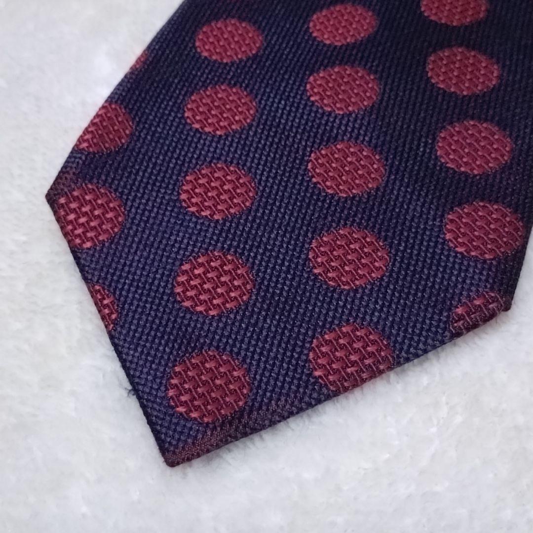 ■コムデギャルソンオムドゥ　ネクタイ パープル　赤ドット　紫　レッド