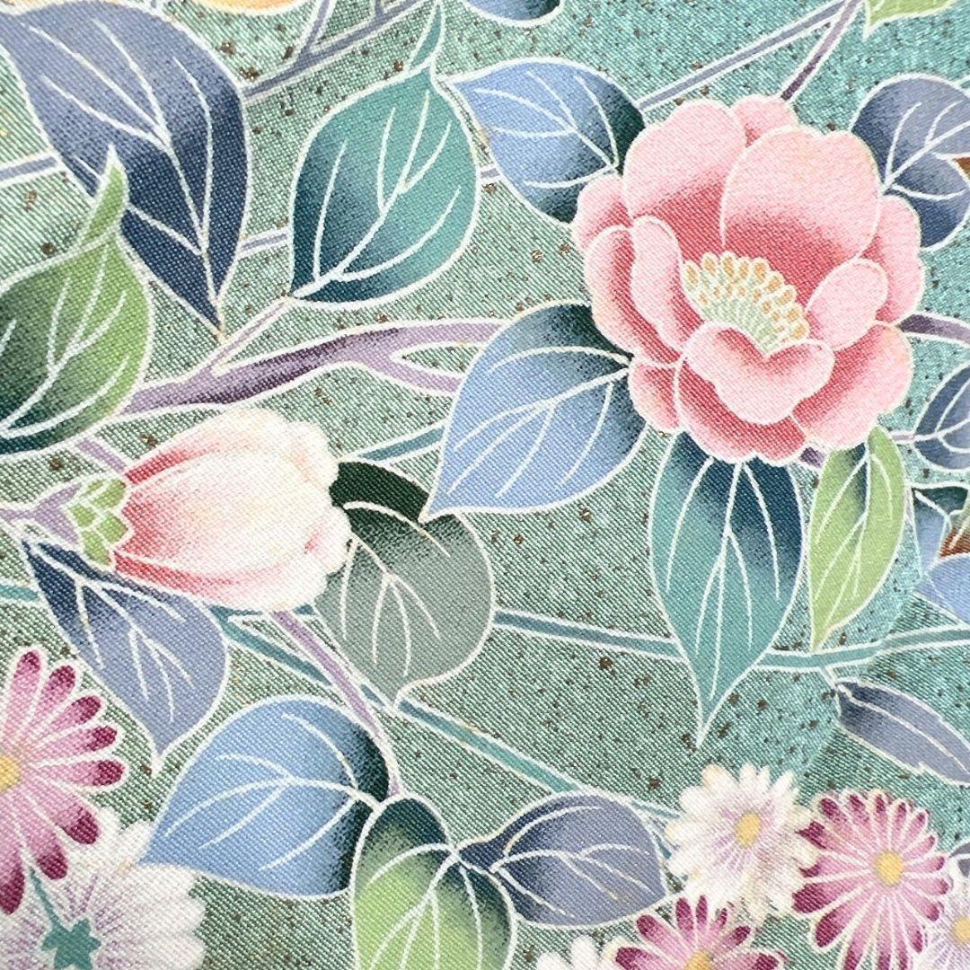 京加賀友禅　訪問着　紋無し　松　菊花　萩　花模様　着物　012b p ms