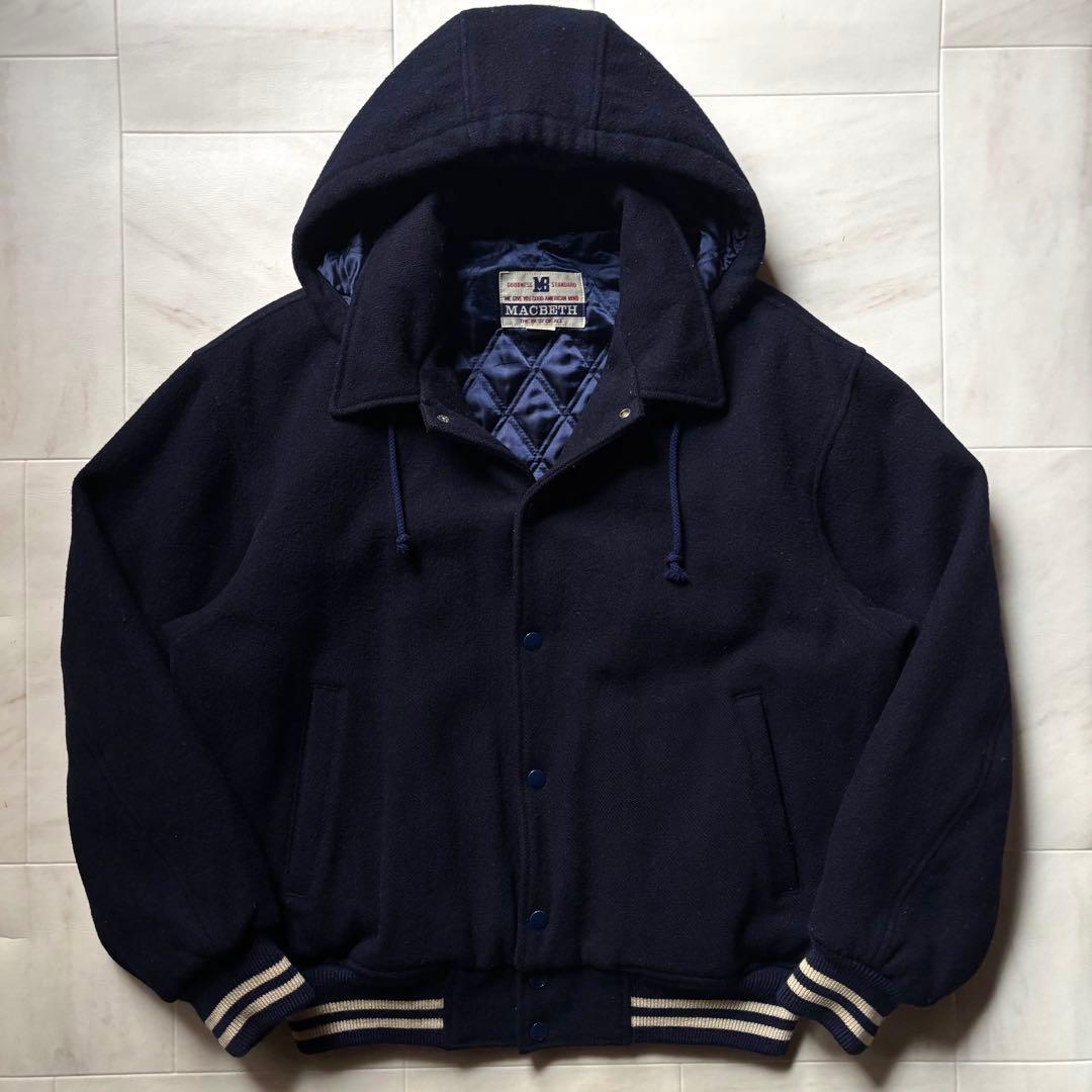 【日本製】 マクベス フーデットメルトンスタジャン 裏地キルティング Lサイズ