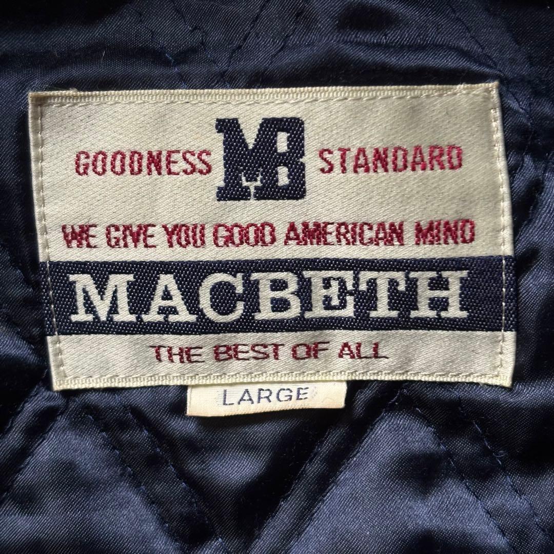 【日本製】 マクベス フーデットメルトンスタジャン 裏地キルティング Lサイズ