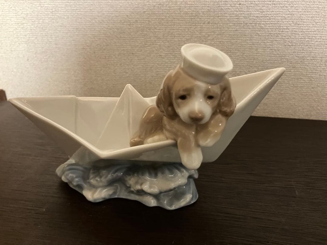 【むー】LLADRO / リヤドロ　犬　「お舟に乗って」