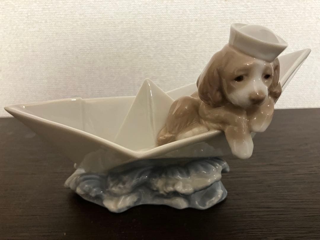 【むー】LLADRO / リヤドロ　犬　「お舟に乗って」