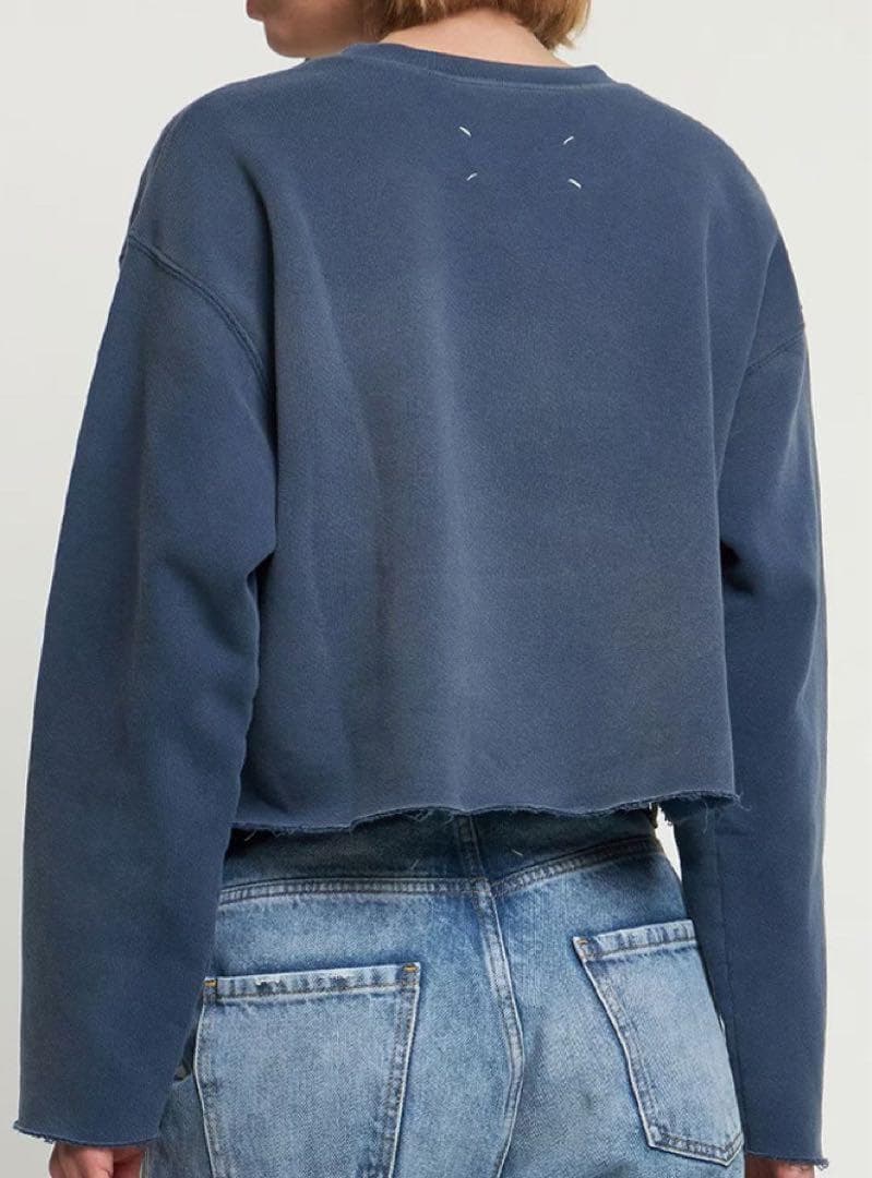 【定価14万】Maison Margiela クロップド スウェット ブルー M