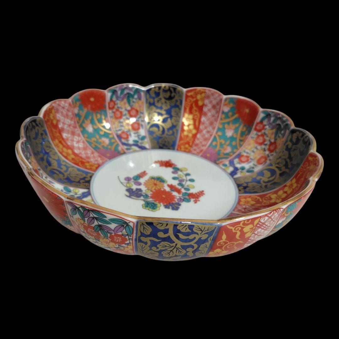 未使用 有田焼 清秀作 元禄古伊万里 金彩 大鉢 大皿 木箱付