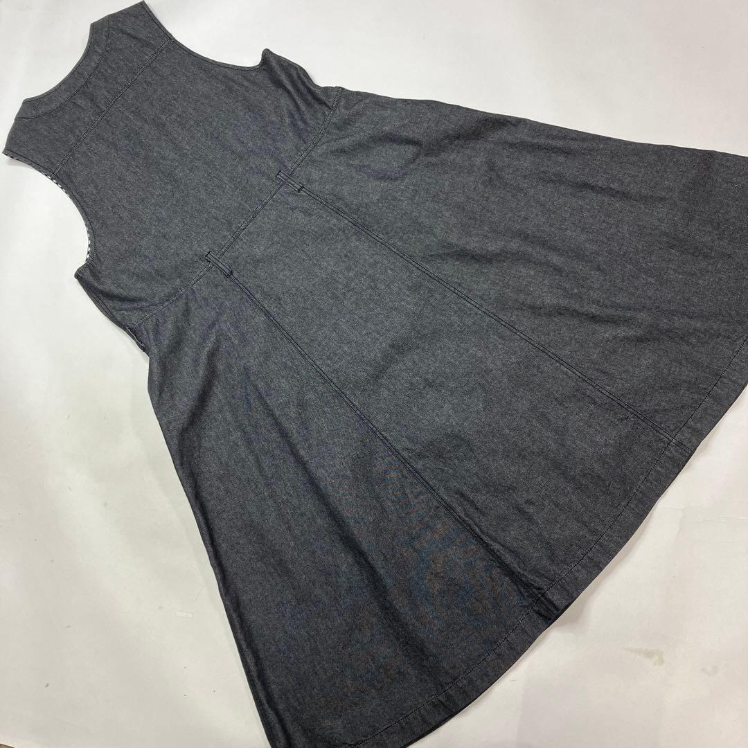 【未使用】ピンクハウス ネモフィラ刺繍 黒デニムジャンパースカート/2025年