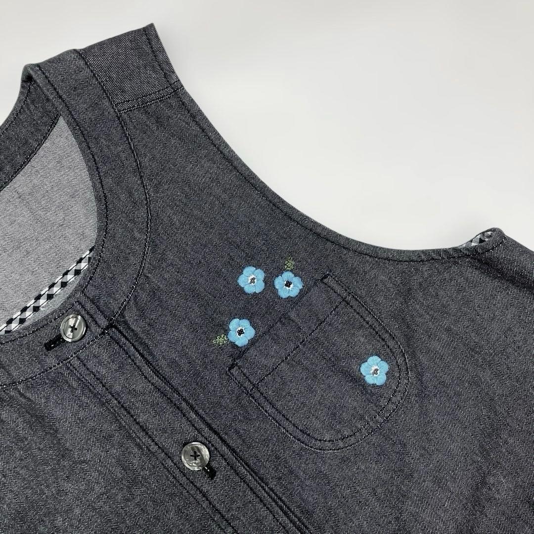 【未使用】ピンクハウス ネモフィラ刺繍 黒デニムジャンパースカート/2025年
