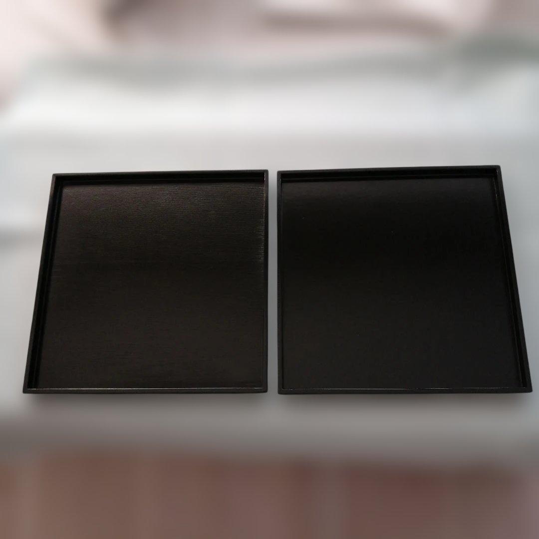 [専用です]　山田平安堂　正角膳　千筋(黒) 2枚セット