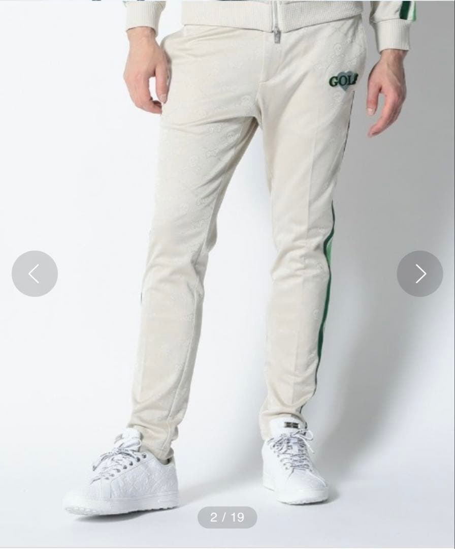 ✴︎美品✴︎ MARK&LONA ゴルフパンツ　ボトムス　グリーン　ライン　48 L