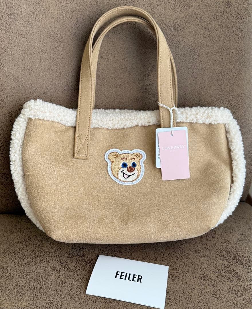 フェイラー オールドテディ ボアトートバッグ FEILER ラブラリー　完売品