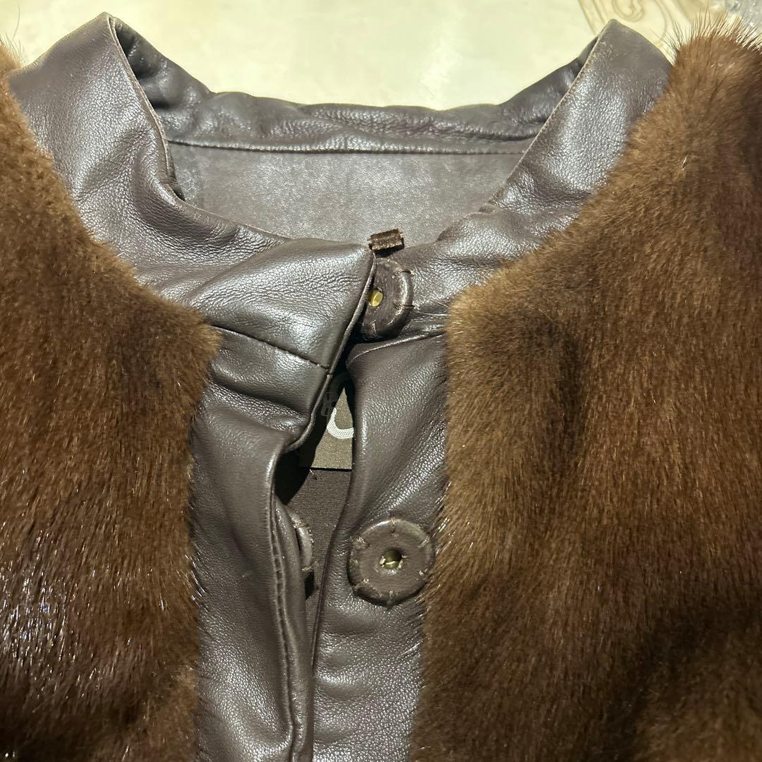 d*3様 AGNONA ダークブラウン毛皮コート