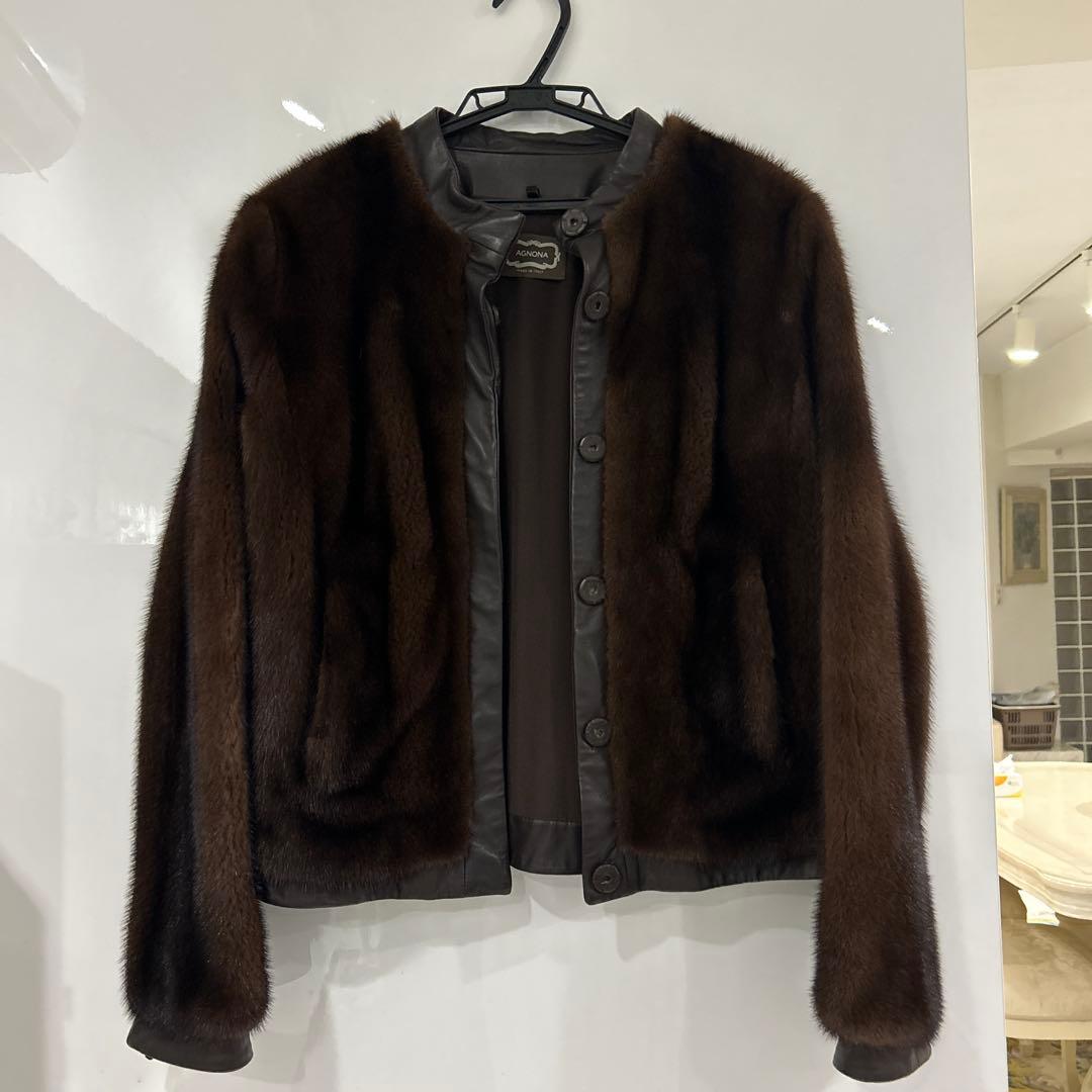d*3様 AGNONA ダークブラウン毛皮コート