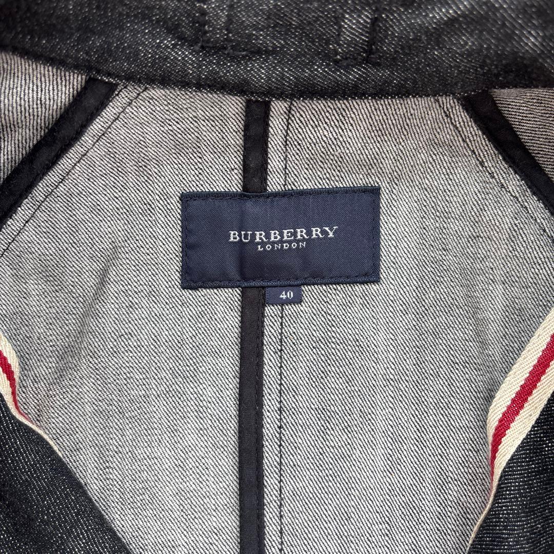 美品バーバリーロンドン ブラックデニムジャケット40ハーフコート