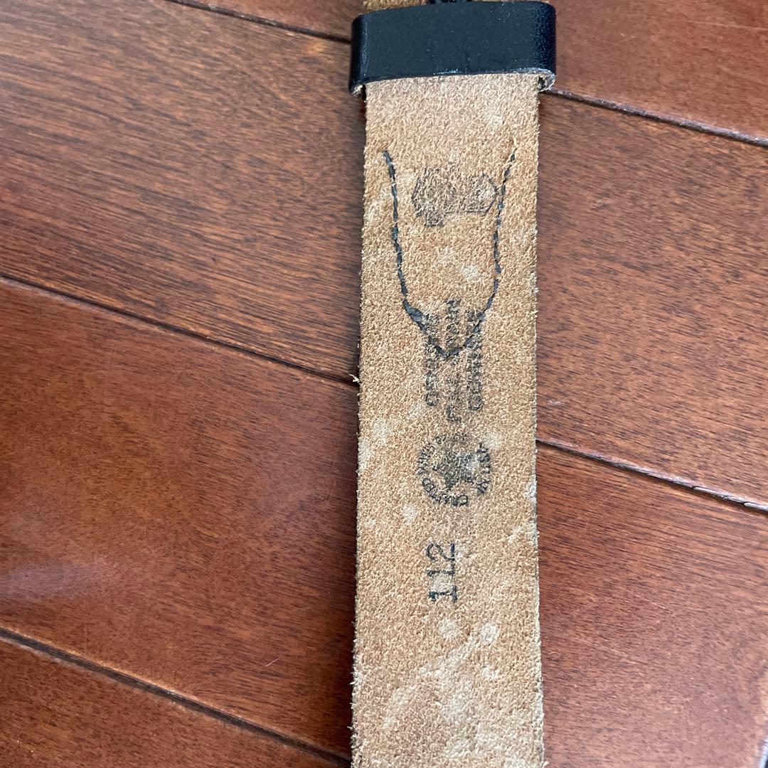 Harley Davidson 黒レザーベルト 装飾バックル中央白色はへび皮値下