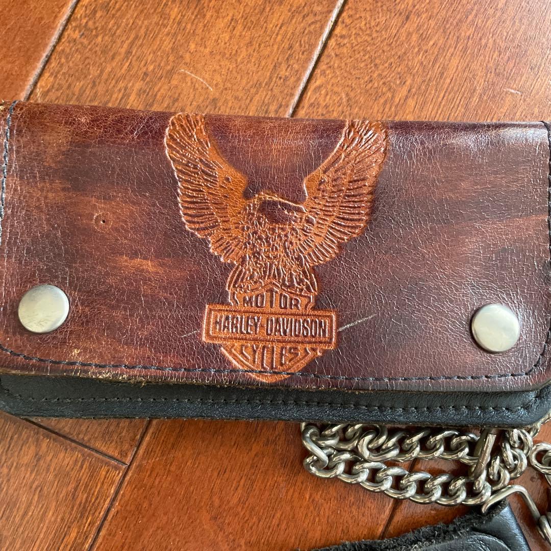Harley Davidson 黒レザーベルト 装飾バックル中央白色はへび皮値下