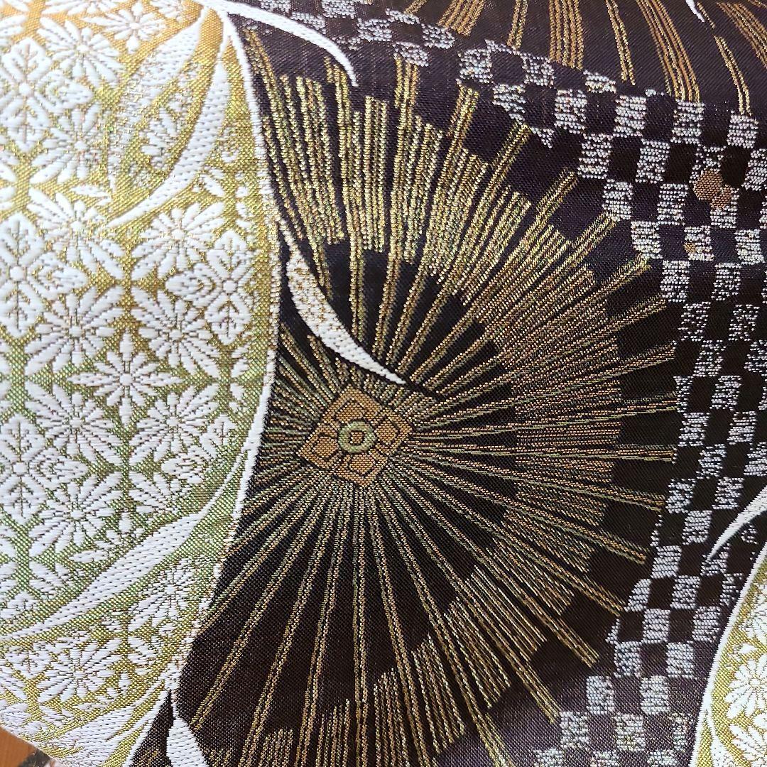 ◆『最高級捩り和紙 美山杉染め』六通柄袋帯【番傘　華七宝】さが美