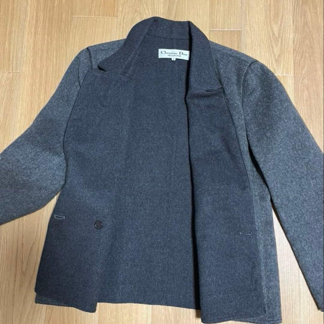 クリスチャンディオール ウール混紡 ダブルブレスト テーラードジャケット　M