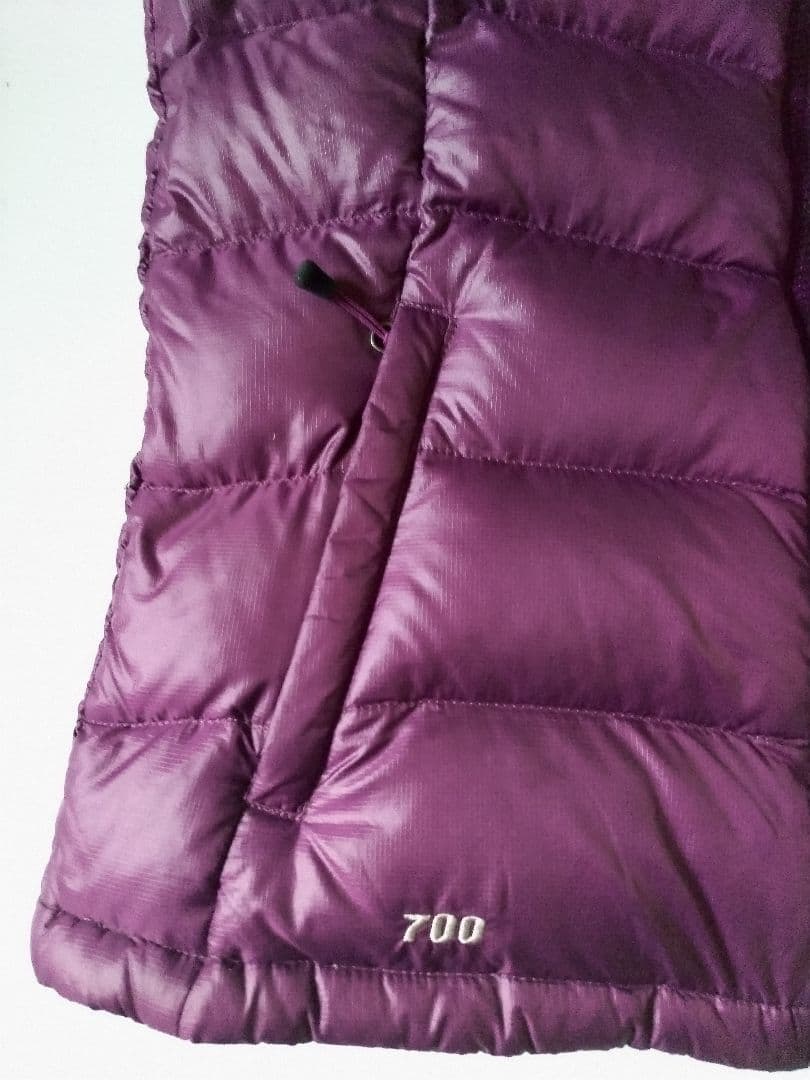 90Lノースフェイスダウンベスト700パープル紫