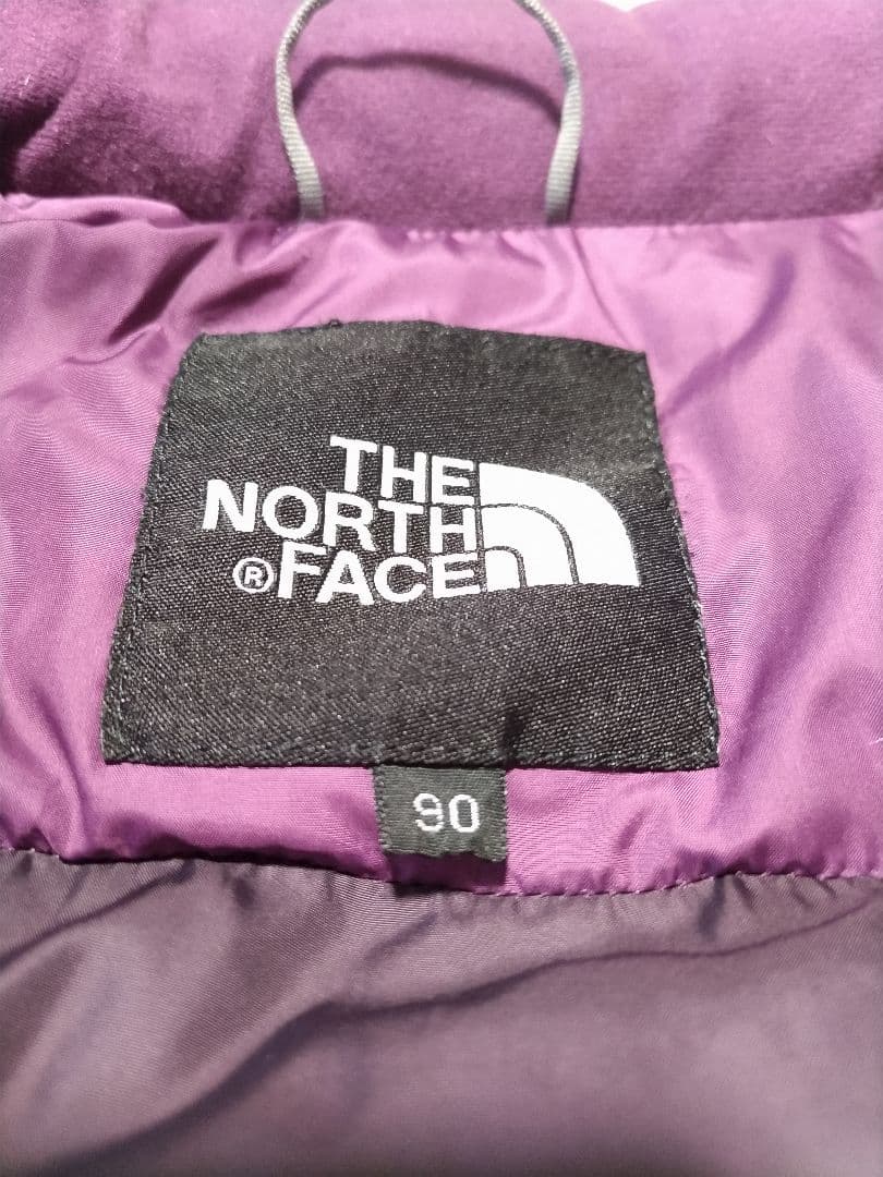 90Lノースフェイスダウンベスト700パープル紫