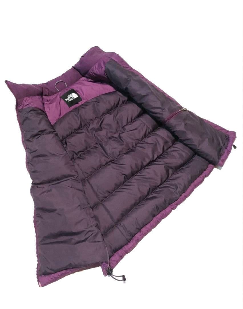 90Lノースフェイスダウンベスト700パープル紫