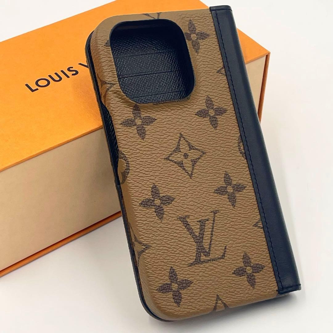 定価9万・美品ルイヴィトン モノグラムリバース フォリオ iPhone15Pro
