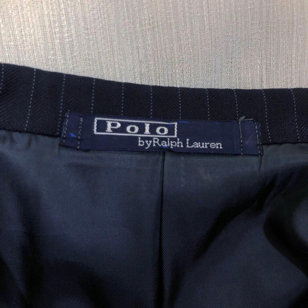 ラルフローレン ネイビースーツ ストライプ セットアップ 80s オールド 古着