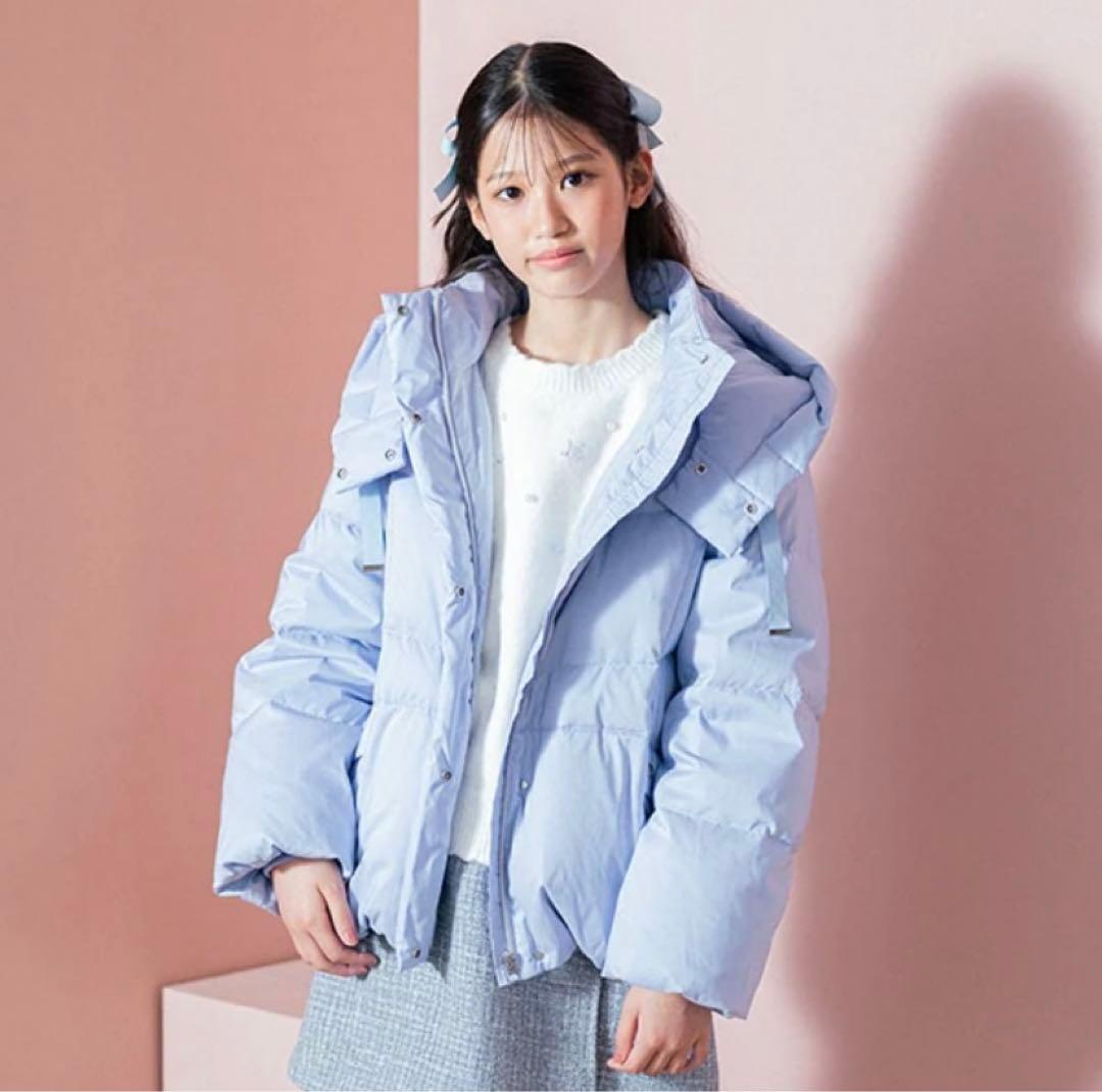 未使用メゾピアノジュニア 【撥水】暖かポケット リサイクルダウンブルゾン 150