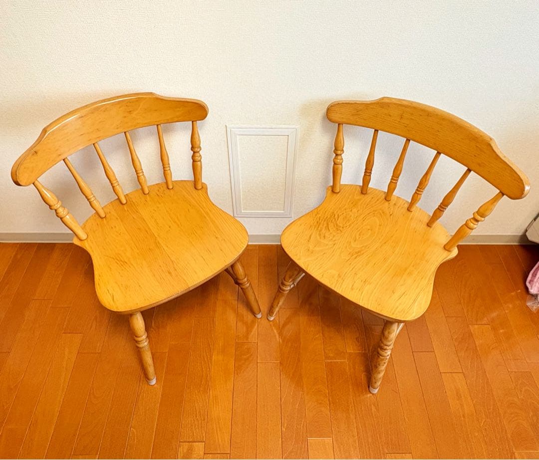 飛騨家具 WINDS 太平 ダイニングチェア ② 2脚 レトロ モダン ウインザ