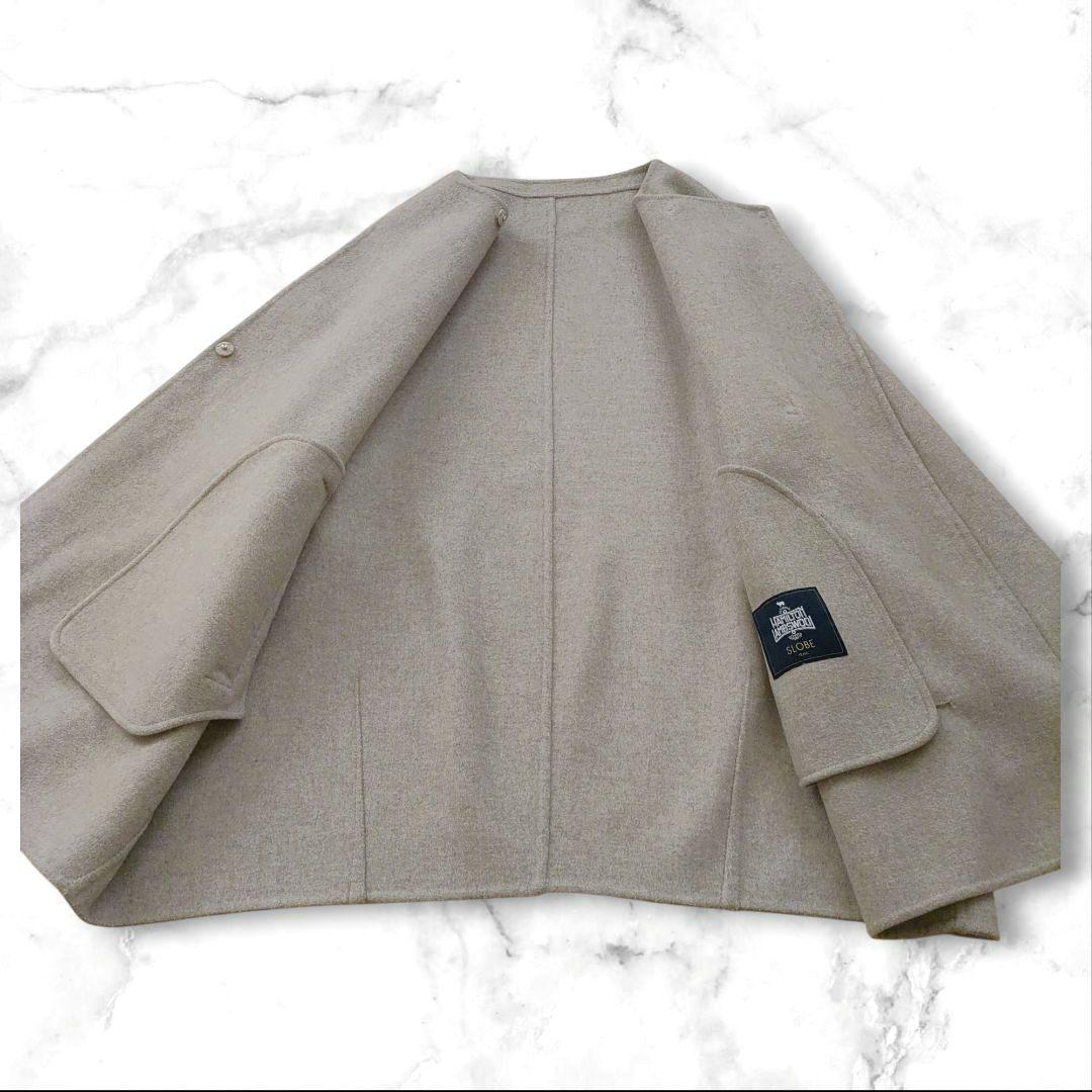 スローブイエナ ハミルトン ダブルフェイス ショート コート ウール コクーン