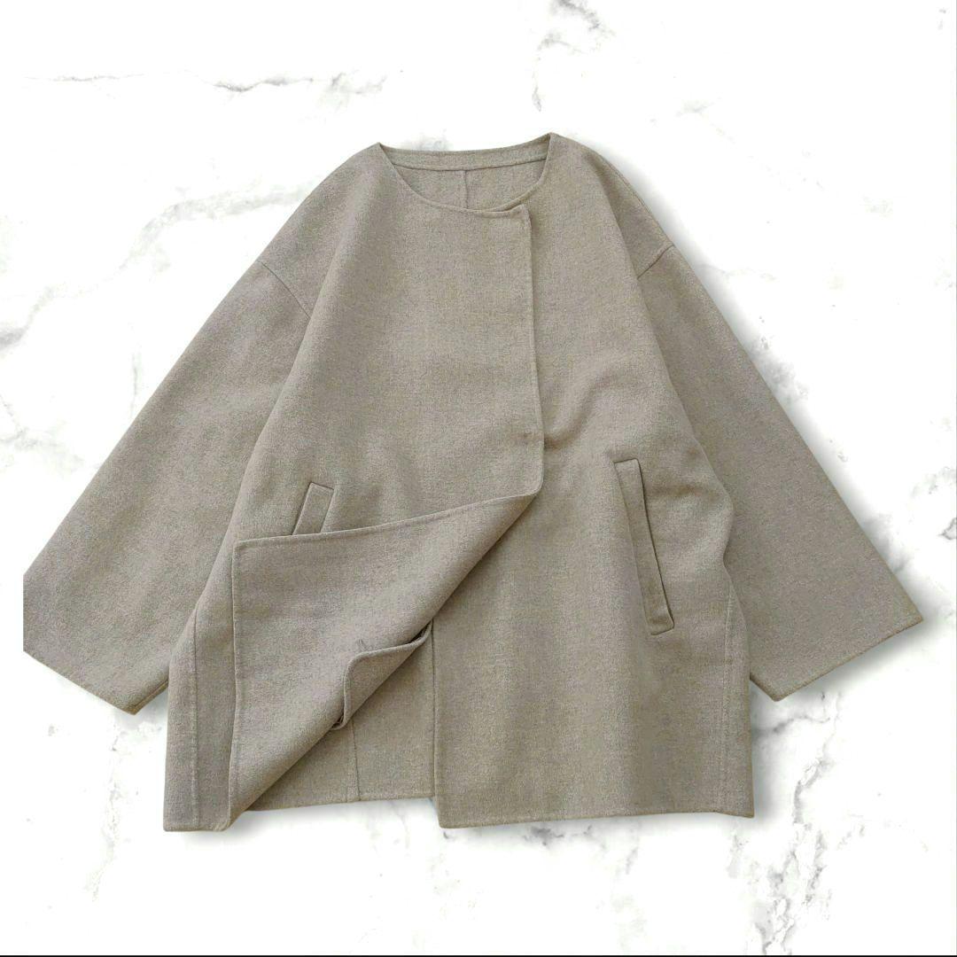 スローブイエナ ハミルトン ダブルフェイス ショート コート ウール コクーン