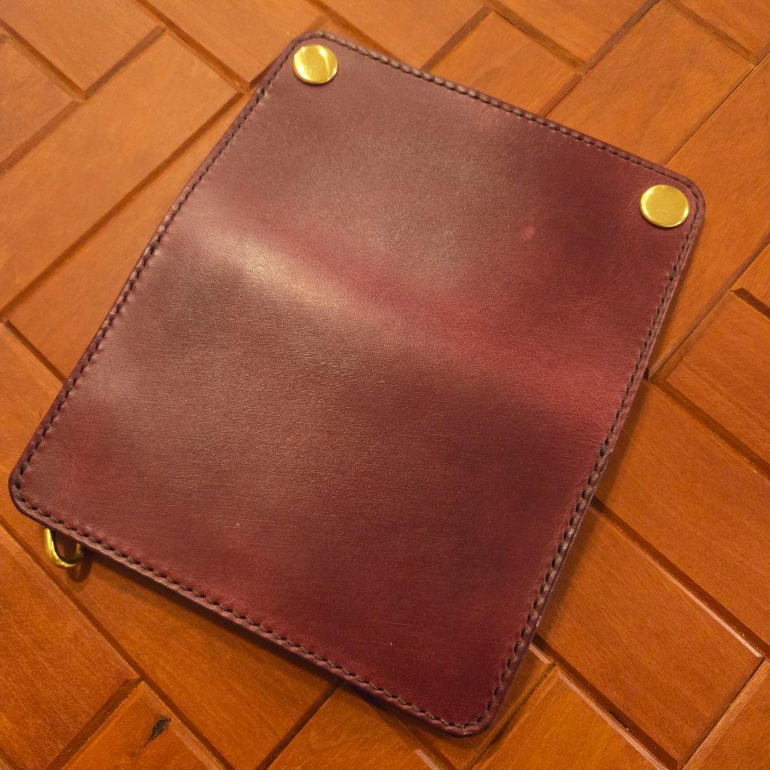 140ミドル　トラッカーウォレット イタリアンレザーTEXAS【ワインレッド】